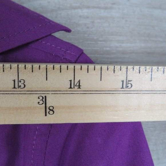Express* Women's Long Sleeve Button Down Low V-Neck Shirt~ Size XS (Purple) - Picture 7 of 10